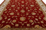10x14 Burgundy and Ivory Turkish Silk Rug