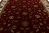 10x14 Burgundy and Ivory Turkish Silk Rug