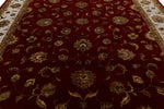 10x14 Burgundy and Ivory Turkish Silk Rug