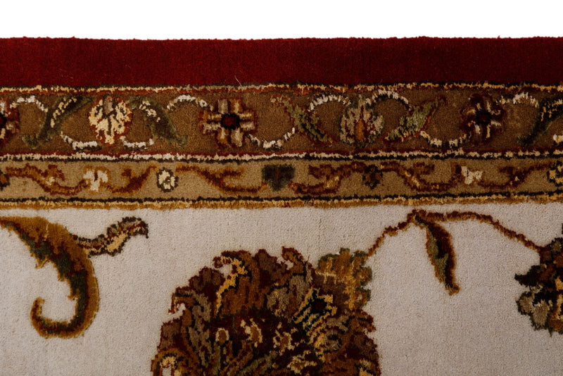 10x14 Burgundy and Ivory Turkish Silk Rug