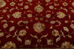 10x14 Burgundy and Ivory Turkish Silk Rug