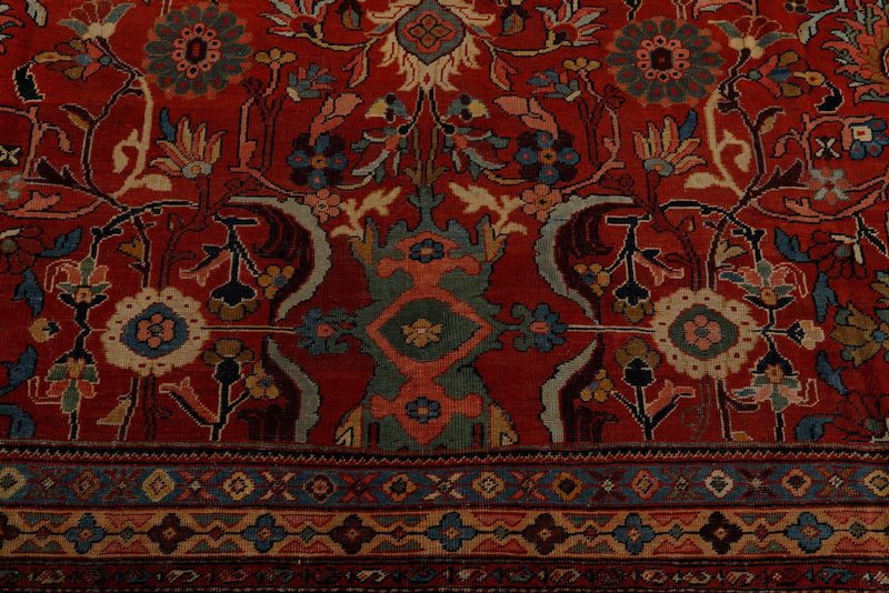 14x18 Burgundy and Navy Turkish Persian Rug