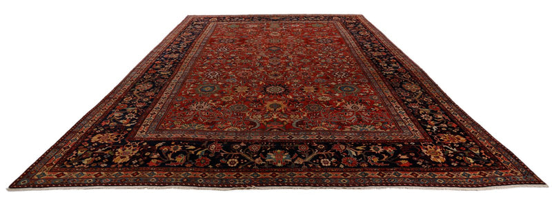 14x18 Burgundy and Navy Turkish Persian Rug