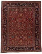 14x18 Burgundy and Navy Turkish Persian Rug