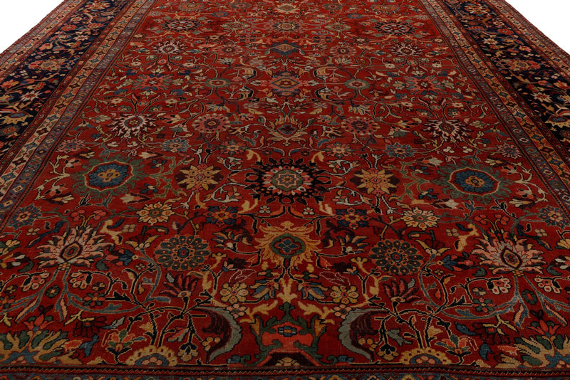 14x18 Burgundy and Navy Turkish Persian Rug