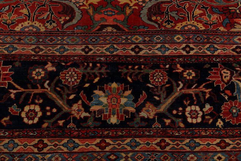 14x18 Burgundy and Navy Turkish Persian Rug