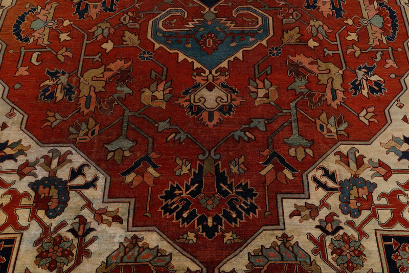 12x19 Rust and Rust Turkish Persian Rug