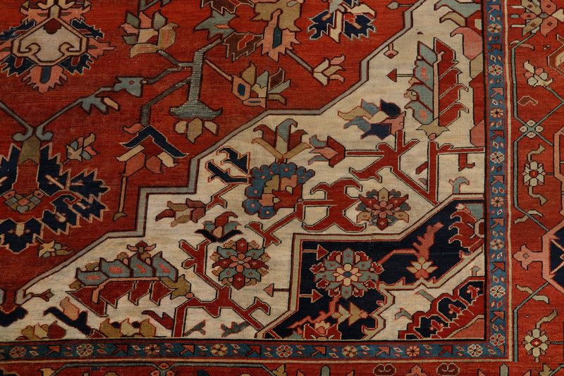 12x19 Rust and Rust Turkish Persian Rug