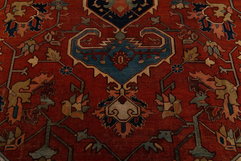 12x19 Rust and Rust Turkish Persian Rug