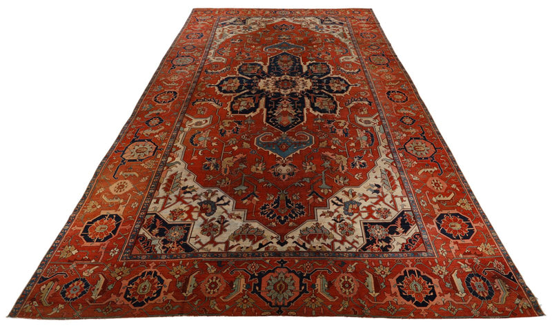 12x19 Rust and Rust Turkish Persian Rug