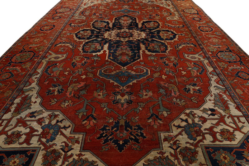 12x19 Rust and Rust Turkish Persian Rug