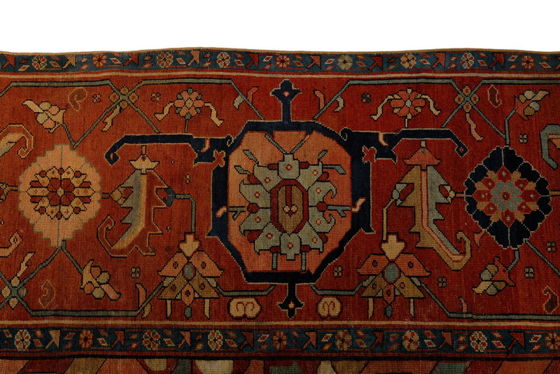 12x19 Rust and Rust Turkish Persian Rug