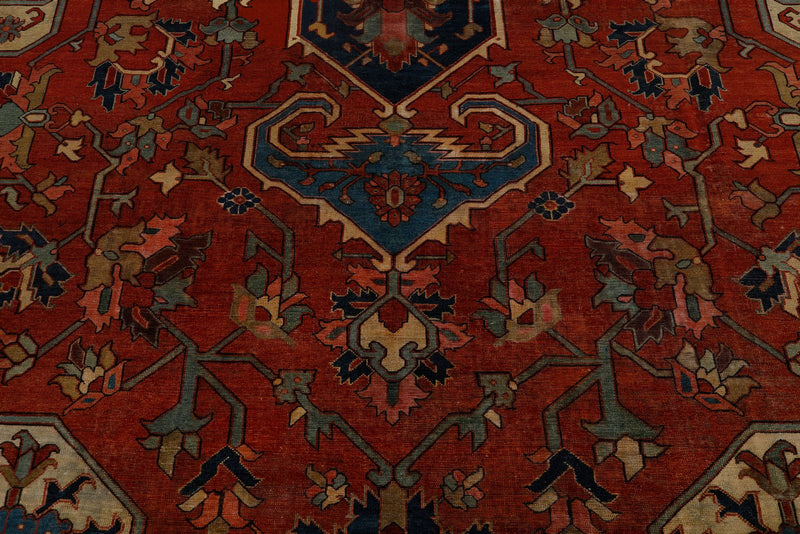 12x19 Rust and Rust Turkish Persian Rug