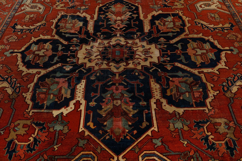12x19 Rust and Rust Turkish Persian Rug