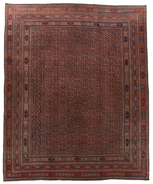 14x17 Charcoal and Multicolor Turkish Persian Rug