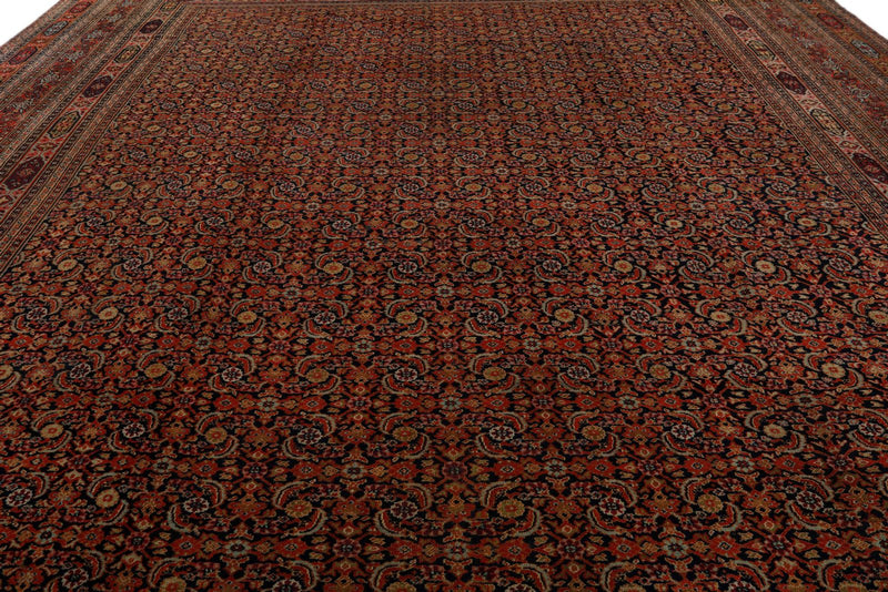 14x17 Charcoal and Multicolor Turkish Persian Rug