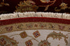8x8 Burgundy and Ivory Turkish Silk Rug