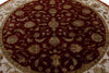8x8 Burgundy and Ivory Turkish Silk Rug