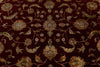 8x8 Burgundy and Ivory Turkish Silk Rug