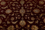 8x8 Burgundy and Ivory Turkish Silk Rug
