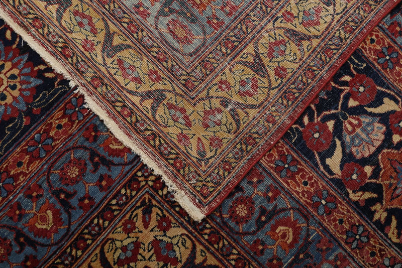 13x17 Navy and Multicolor Turkish Persian Rug