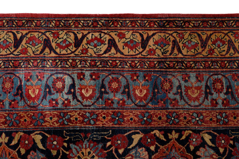 13x17 Navy and Multicolor Turkish Persian Rug