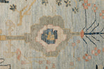 10x13 Light Blue and Multicolor Turkish Oushak Rug