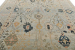 10x13 Light Blue and Multicolor Turkish Oushak Rug