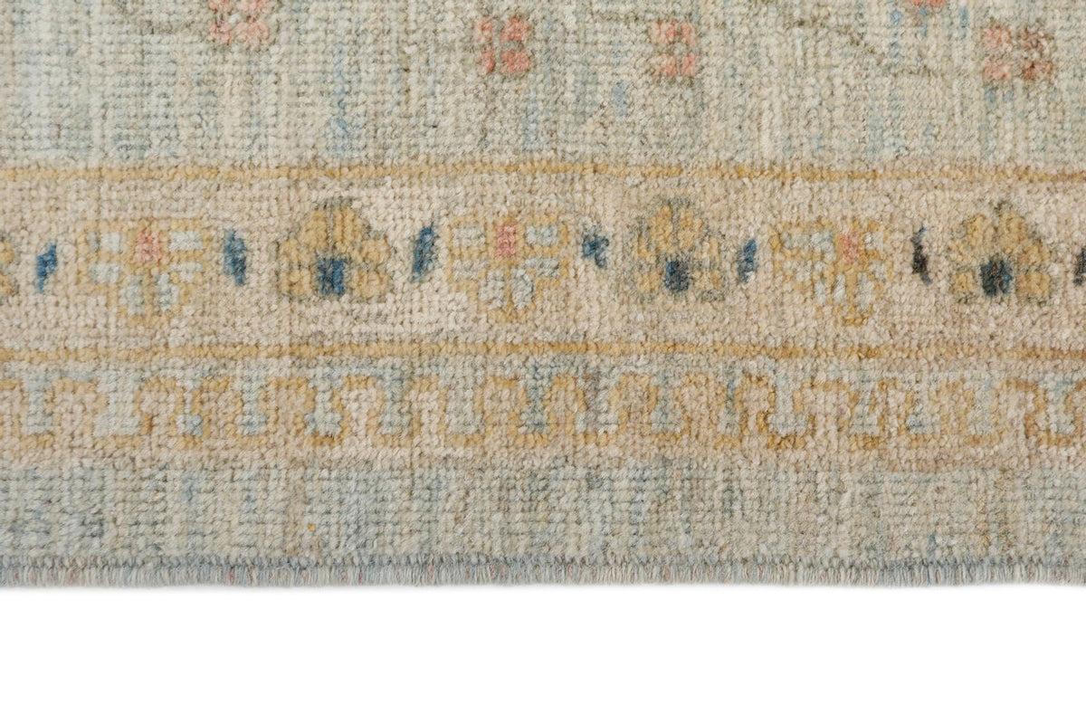 10x13 Light Blue and Multicolor Turkish Oushak Rug