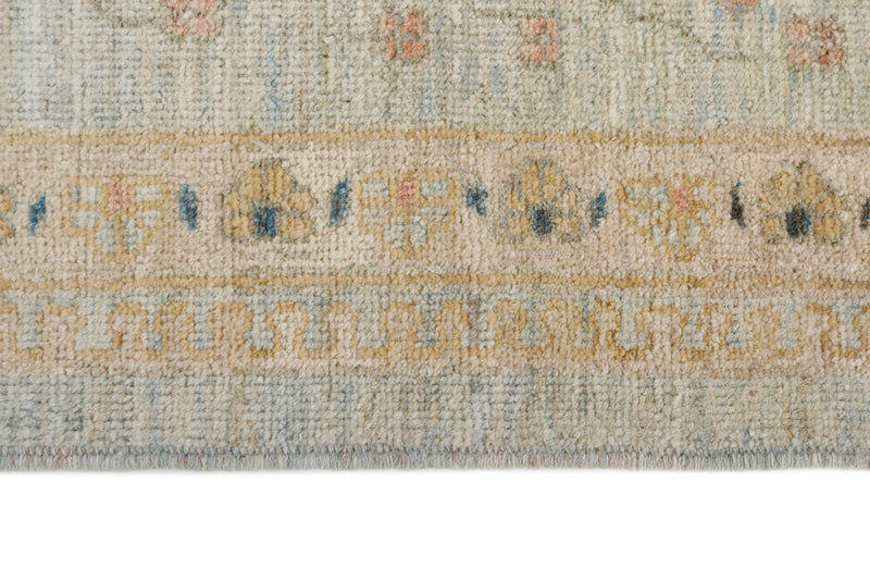 10x13 Light Blue and Multicolor Turkish Oushak Rug