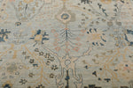 10x13 Light Blue and Multicolor Turkish Oushak Rug