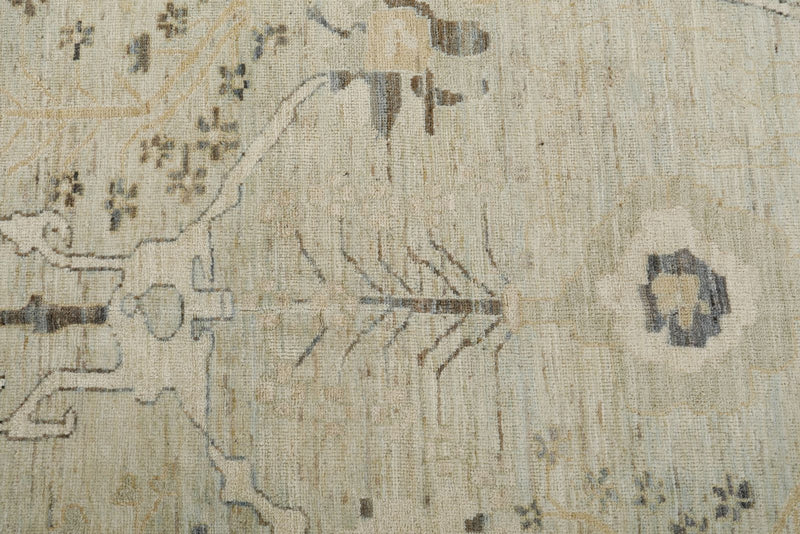 10x14 Light Blue and Multicolor Turkish Oushak Rug