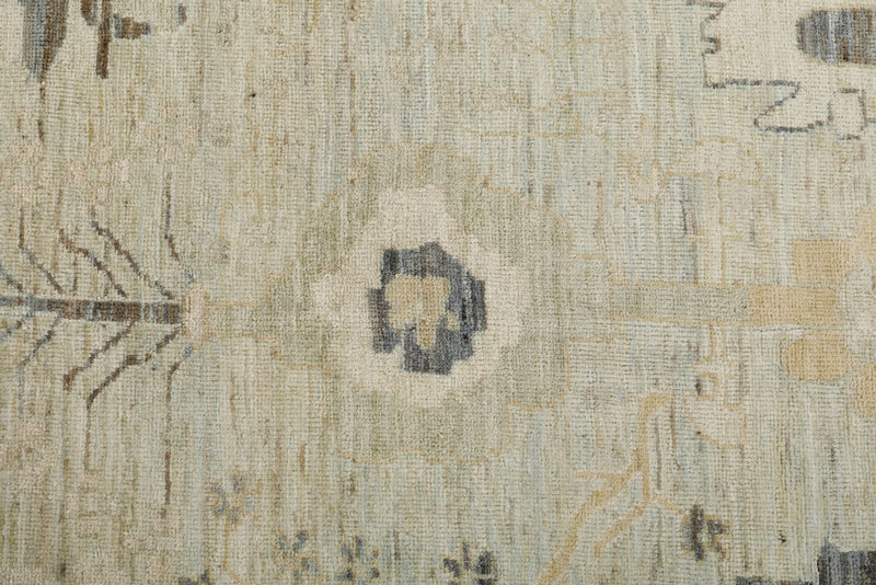 10x14 Light Blue and Multicolor Turkish Oushak Rug