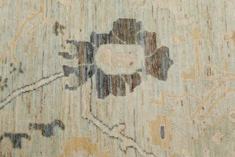10x14 Light Blue and Multicolor Turkish Oushak Rug