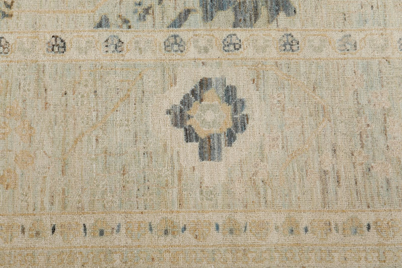 10x14 Light Blue and Multicolor Turkish Oushak Rug