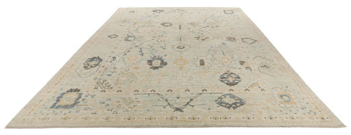 10x14 Light Blue and Multicolor Turkish Oushak Rug