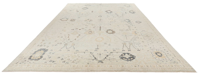 10x14 Light Blue and Multicolor Turkish Oushak Rug