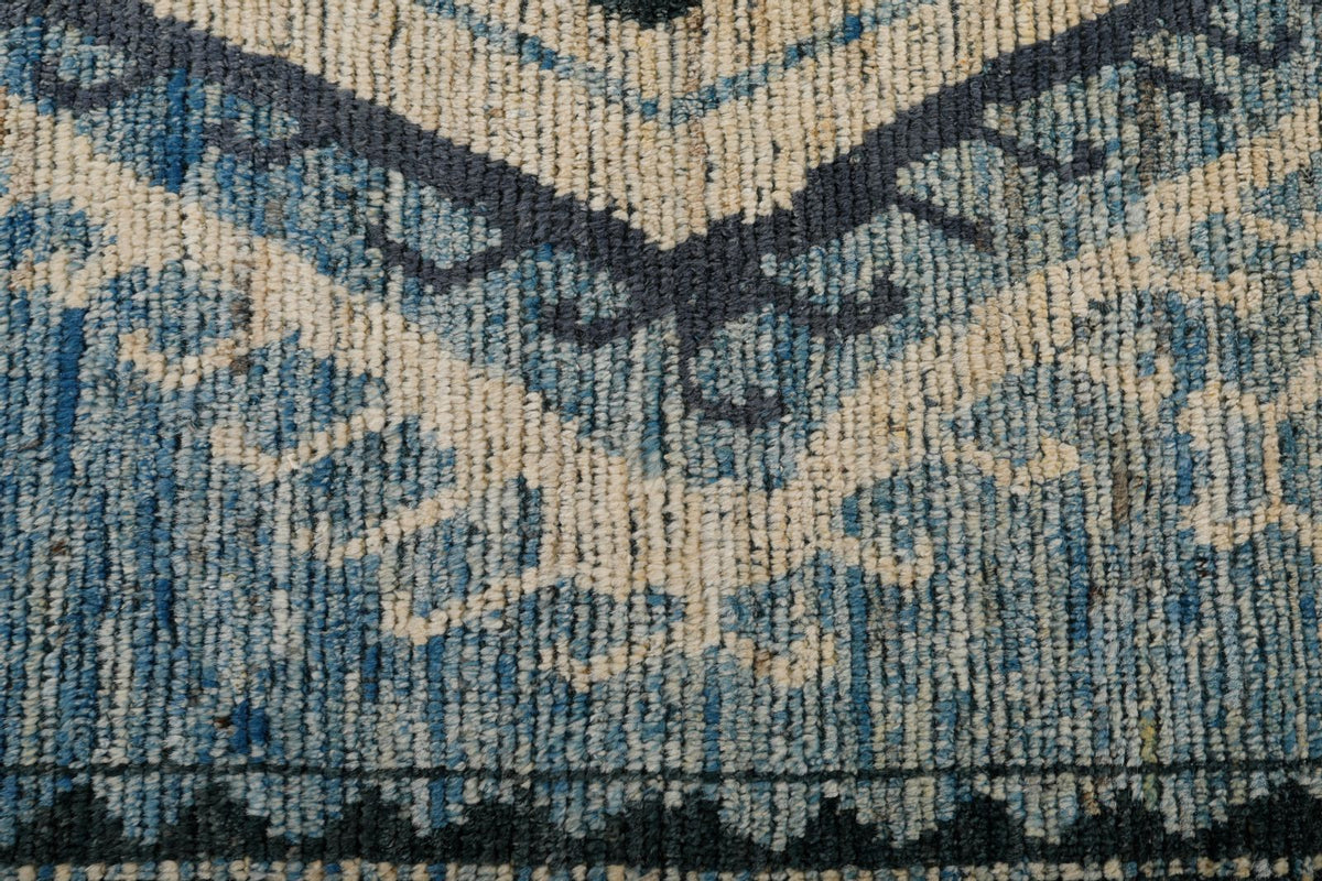 7x10 Blue and Ivory Anatolian Traditional Rug