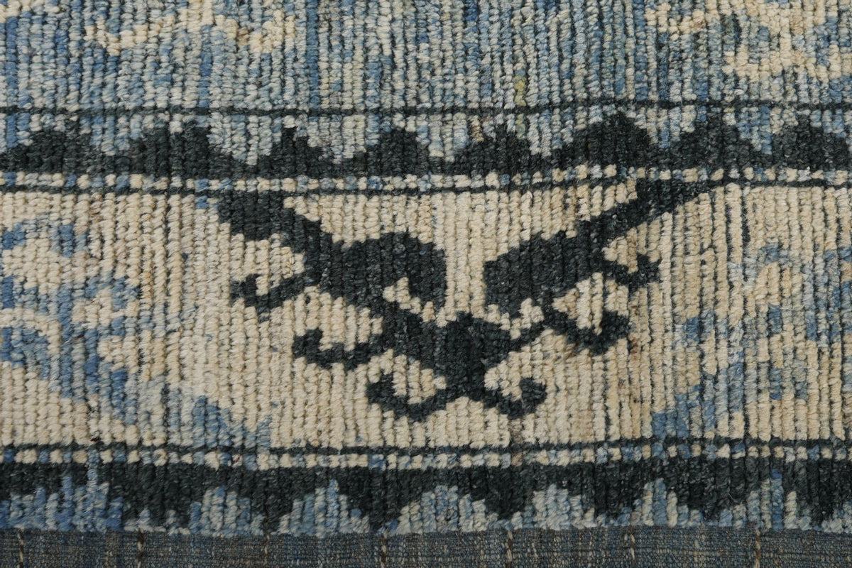 7x10 Blue and Ivory Anatolian Traditional Rug