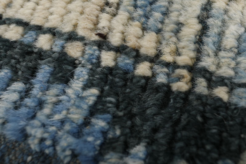 7x10 Blue and Ivory Anatolian Traditional Rug