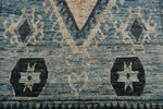 7x10 Blue and Ivory Anatolian Traditional Rug