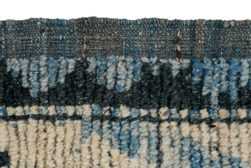 7x10 Blue and Ivory Anatolian Traditional Rug