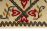 5x9 Ivory and Red Turkish Tribal Rug