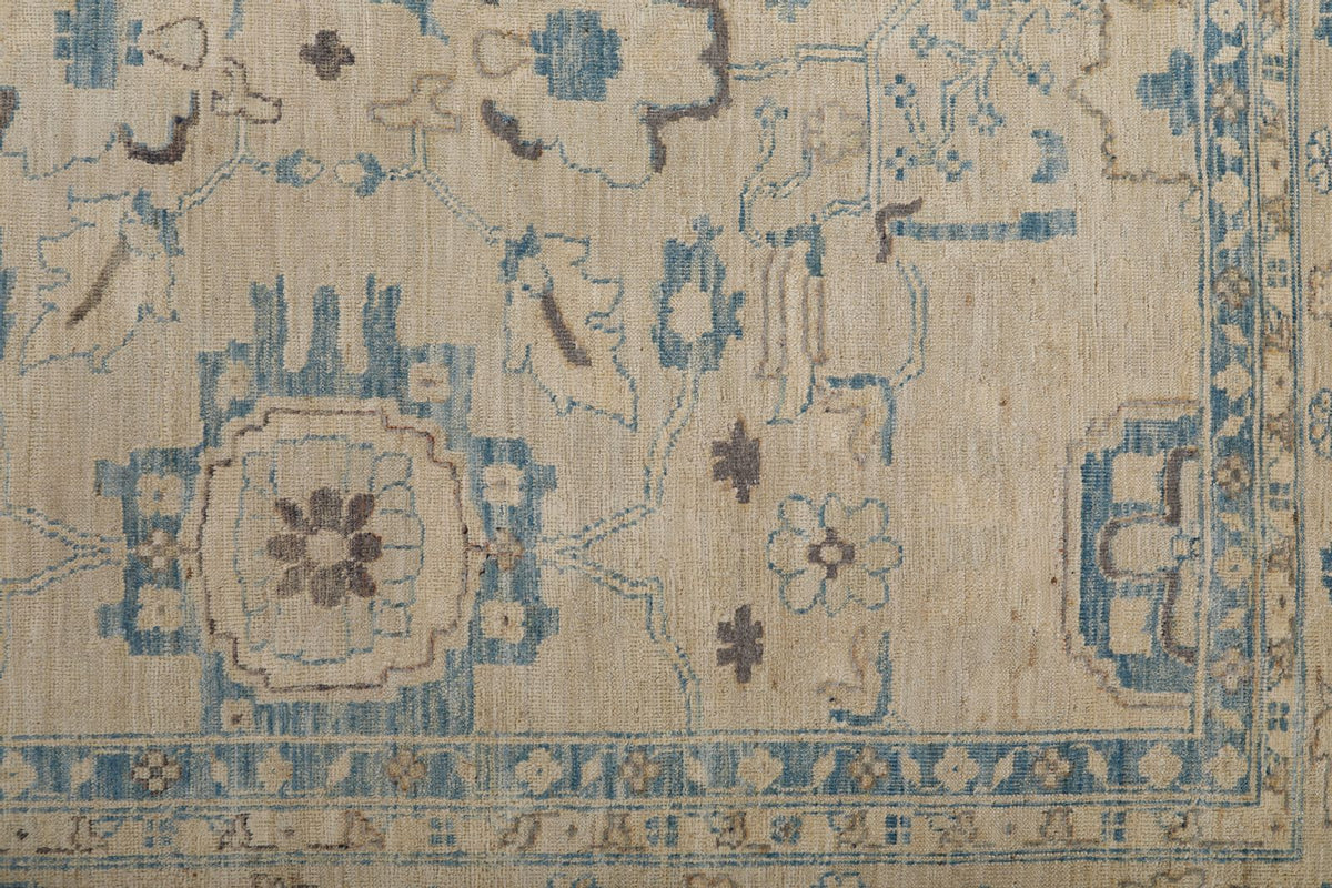 9x11 Ivory and Beige Anatolian Traditional Rug