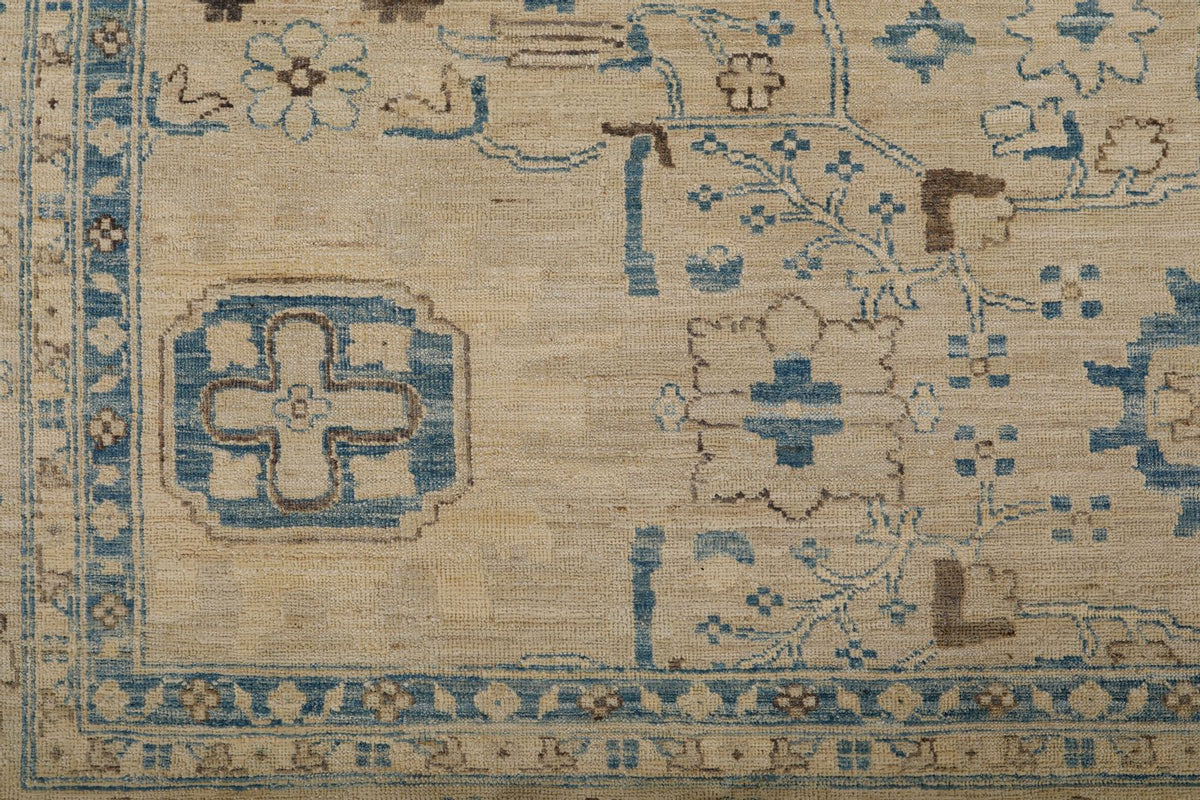 9x11 Ivory and Beige Anatolian Traditional Rug