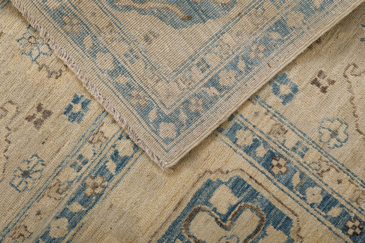 9x11 Ivory and Beige Anatolian Traditional Rug