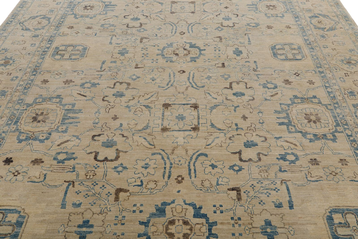 9x11 Ivory and Beige Anatolian Traditional Rug