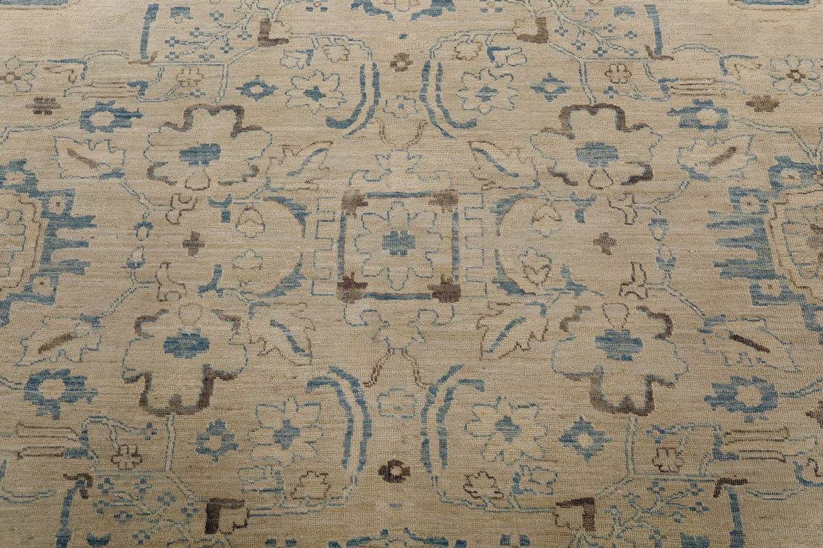 9x11 Ivory and Beige Anatolian Traditional Rug