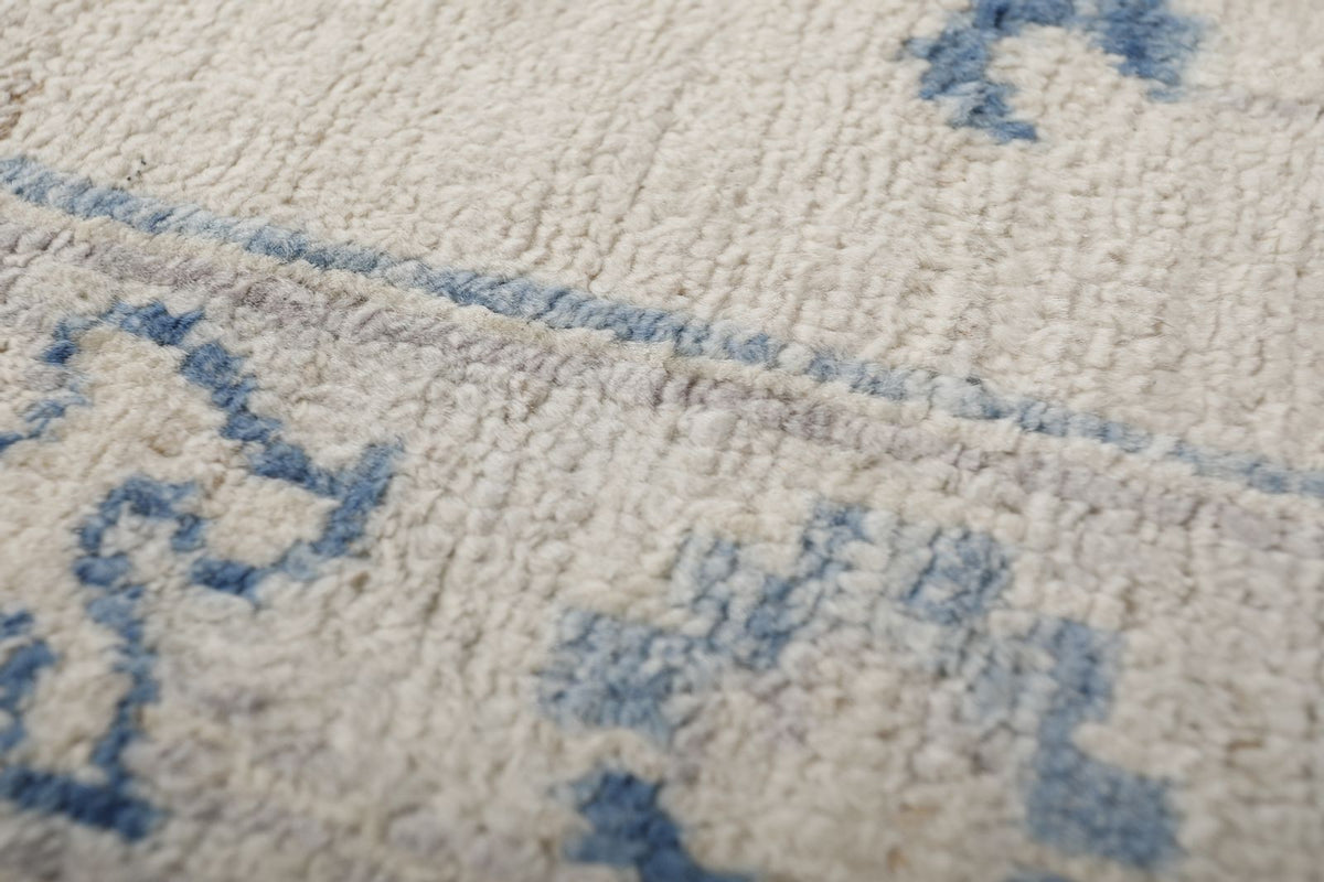 9x12 Ivory and Blue Anatolian Traditional Rug