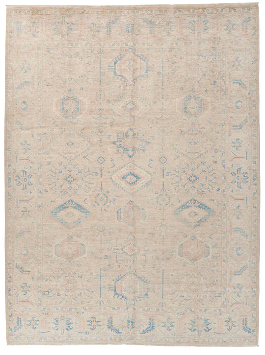 9x12 Ivory and Beige Anatolian Traditional Rug
